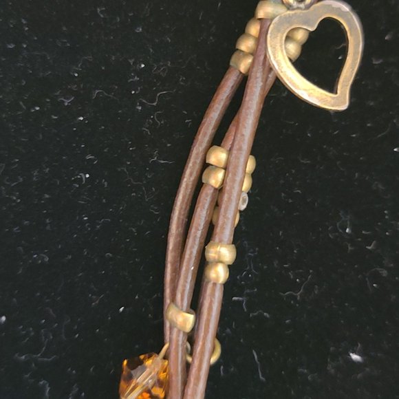 VAN GALZ - Ballchain, Leather & Crystal Wrap, Oval Pendant Necklace - Picture 6 of 14